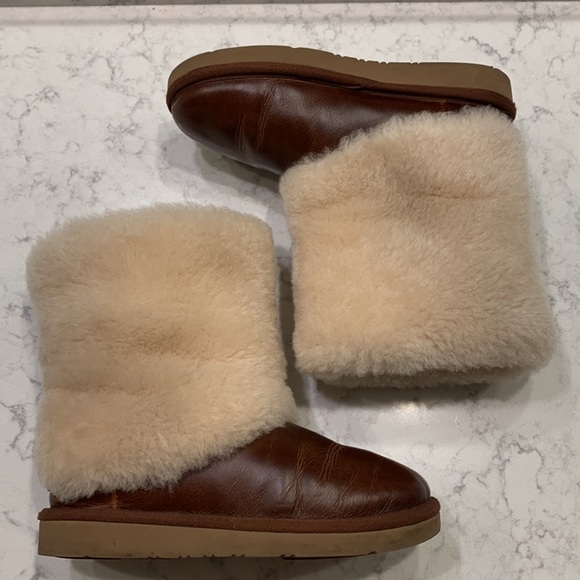 UGG Australia Maylan Chesnut Brown Sheepskin Leather Boots Womens size 5 - Picture 5 of 8